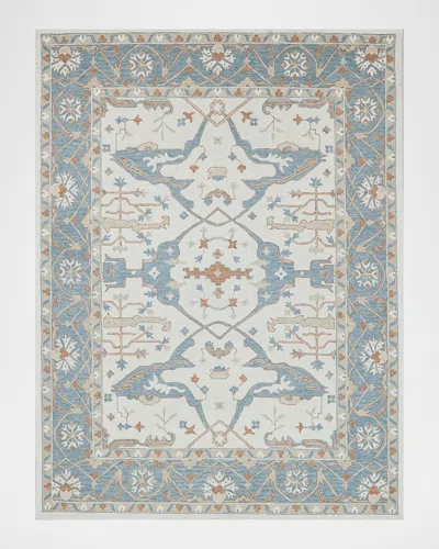 Exquisite Rugs Claremont Hand-tufted Oushak Rug In Ivory/light Blue