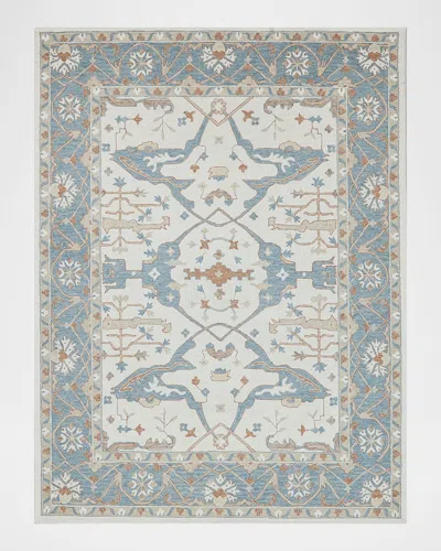 Exquisite Rugs Claremont Hand-tufted Oushak Rug In Ivory/light Blue