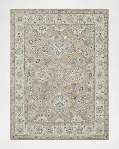 Exquisite Rugs Claremont Hand-tufted Oushak Rug In Light Brown/ivory