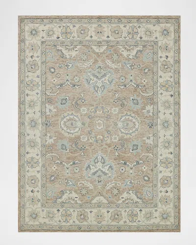 Exquisite Rugs Claremont Hand-tufted Oushak Rug In Light Brown/ivory