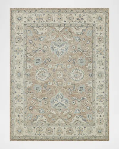 Exquisite Rugs Claremont Hand-tufted Oushak Rug In Light Brown/ivory