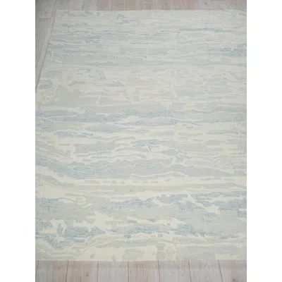 Exquisite Rugs Cortero Handmade Hand Tufted New Zealand Wool Blue/ivory Area Rug In Light Blue,ivory