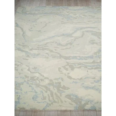Exquisite Rugs Cortero Handmade Hand Tufted New Zealand Wool Blue/ivory Area Rug In Light Blue,ivory