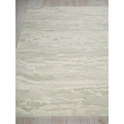 Exquisite Rugs Cortero Handmade Hand Tufted New Zealand Wool Green/ivory Area Rug In Sage,ivory