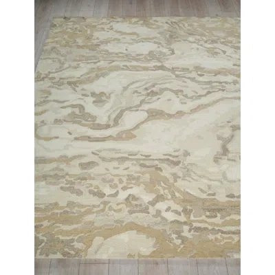 Exquisite Rugs Cortero Rectangle Hand Tufted Wool Area Rug In Gold,ivory
