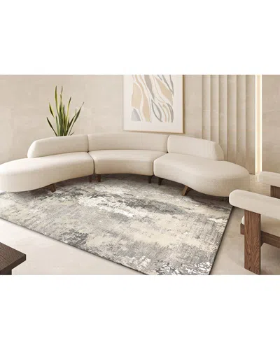 Exquisite Rugs Cosmo Hand-knotted New Zealand Wool & Bamboo Silk Silverivory  Area Rug