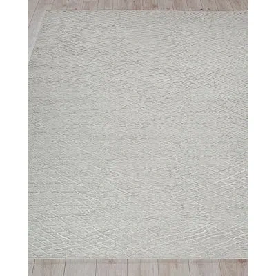 Exquisite Rugs Crescendo Handmade Handloomed Bamboo Silk Silver Area Rug