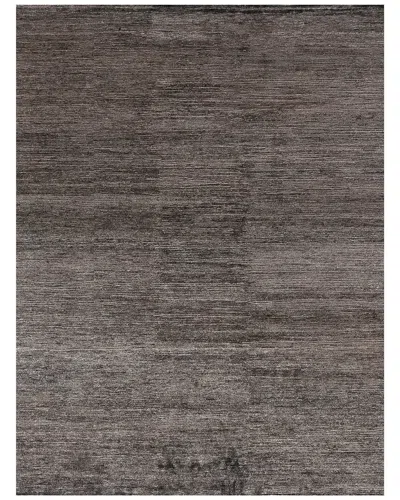 Exquisite Rugs Crush Hand-knotted Bamboo Silk-blend Rug In Charcoal