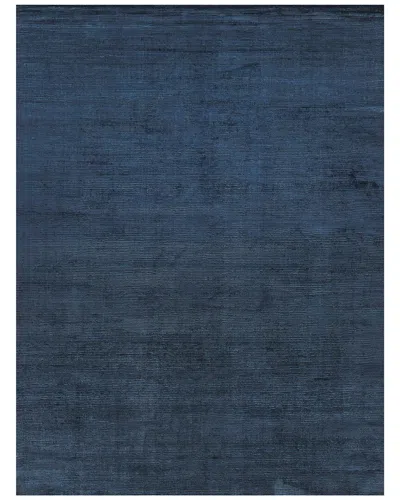 Exquisite Rugs Dove Hand-loomed Viscose & Cotton Navy Area Rug