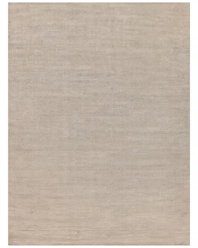 Exquisite Rugs Duo Hand-loomed New Zealand Wool & Bamboo Silk White Area Rug In Gray