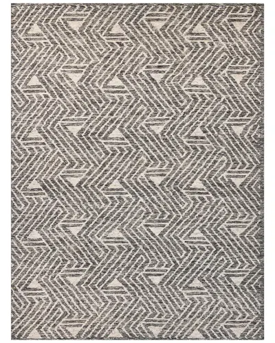 Exquisite Rugs Eaton Hand-knotted New Zealand Wool & Bamboo Silk Charcoalivory Area Rug