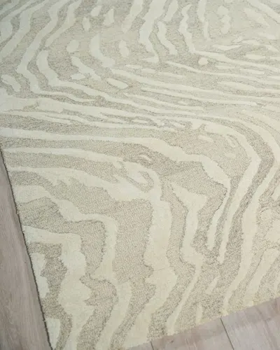 Exquisite Rugs Entro Hand-tufted Beige & Ivory Rug In Green