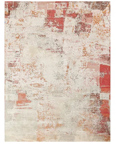 Exquisite Rugs Fine Pure Silk Hand Knotted Silk Area Rug In Orange
