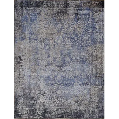 Exquisite Rugs Fine Pure Silk Hand-knotted Silk Gray/blue Area Rug