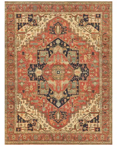 Exquisite Rugs Fine Serapi Hand-knotted New Zealand Wool Rug In Rust