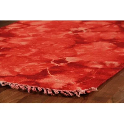 Exquisite Rugs Flatweave Flatweave New Zealand Wool Red Area Rug