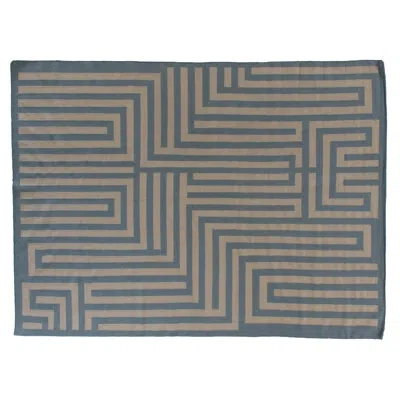 Exquisite Rugs Flatweave Geometric Handwoven Wool Sky Blue/beige Area Rug