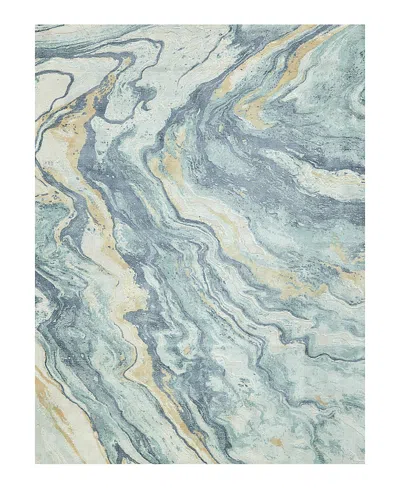Exquisite Rugs Gianni 6649 Area Rug, 8' X 10' In Blue/ Gold