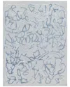 Exquisite Rugs Goudy Hand-loomed New Zealand Wool & Silk-blend Rug In Blue