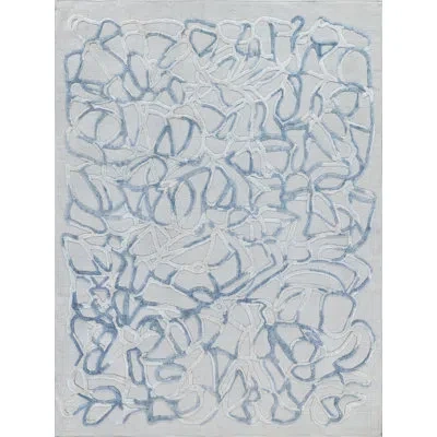 Exquisite Rugs Goudy Handmade Hand Loomed Wool/bamboo Silk Blue Area Rug