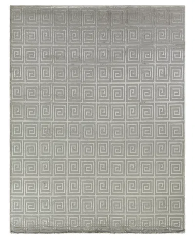 Exquisite Rugs Greek Key Er9419 6' X 9' Area Rug In Silver Tone