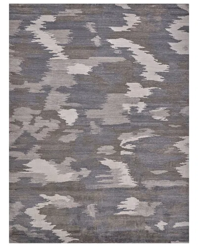 Exquisite Rugs Hand-knotted Bamboo Silk And Cotton Rug In Silver