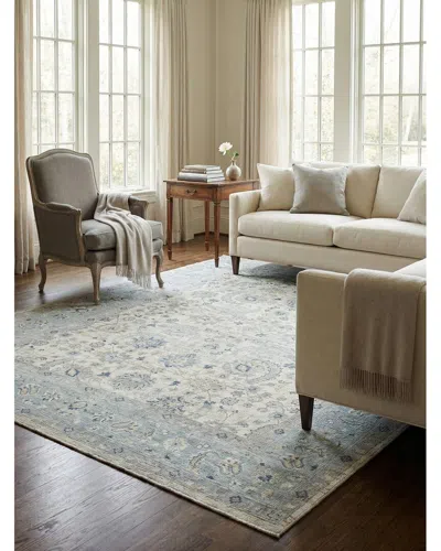 Exquisite Rugs Harper Hand-knotted New Zealand Wool Ivory/light Blue Area Rug