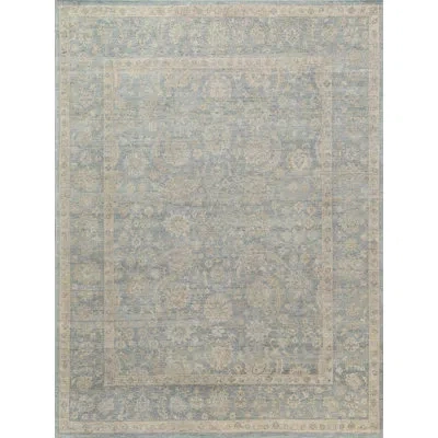 Exquisite Rugs Harper Oriental Hand-knotted Wool Area Rug In Blue;beige