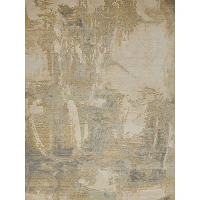 Exquisite Rugs Infinity Handmade Wool/nylon, Silver/gray Area Rug In Silver;gray