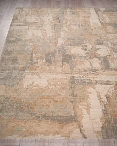 Exquisite Rugs Infinity Power-loomed Silver/beige Rug In Brown