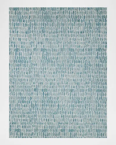 Exquisite Rugs Ink Blot Hand-tufted Rug, 6' X 9' In Turquoise