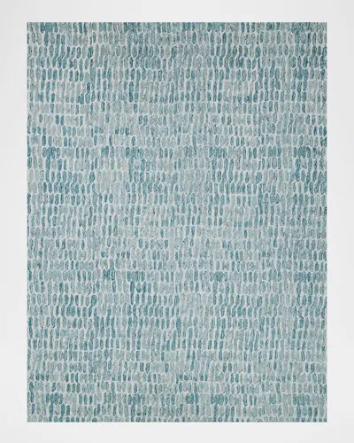 Exquisite Rugs Ink Blot Hand-tufted Rug, 8' X 10' In Turquoise