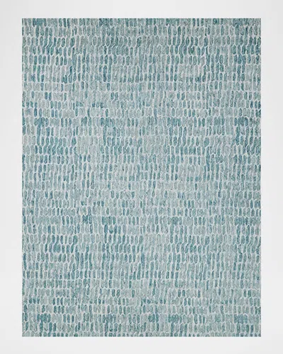 Exquisite Rugs Ink Blot Hand-tufted Turquoise Rug, 12' X 15'