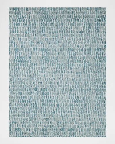 Exquisite Rugs Ink Blot Hand-tufted Turquoise Rug, 5' X 8'