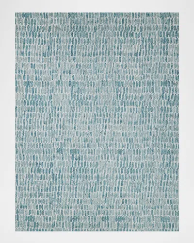 Exquisite Rugs Ink Blot Hand-tufted Turquoise Rug, 9' X 12'