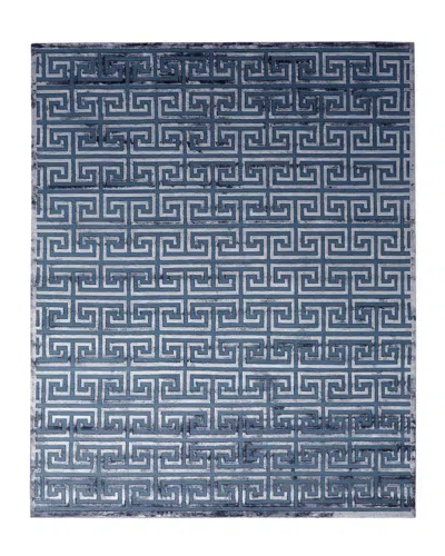 Exquisite Rugs Jay Greek-key Rug, 10' X 14' In Blue
