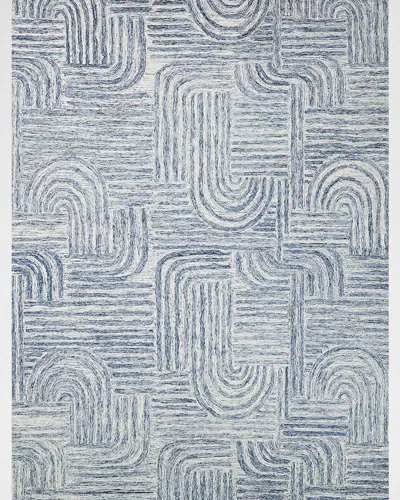 Exquisite Rugs Juno Hand-tufted Blue/ivory Rug, 5' X 8'