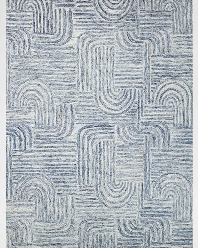 Exquisite Rugs Juno Hand-tufted Blue/ivory Rug, 6' X 9'