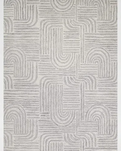 Exquisite Rugs Juno Hand-tufted Gray/ivory Rug, 5' X 8'