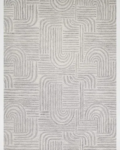 Exquisite Rugs Juno Hand-tufted Gray/ivory Rug, 8' X 10'