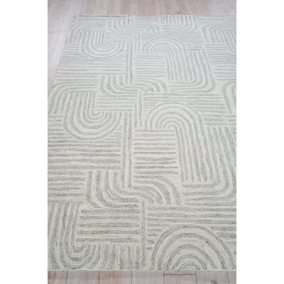 Exquisite Rugs Juno Handmade Hand-tufted New Zealand Wool On Canvas Gray/ivory Area Rug In Gray,ivory