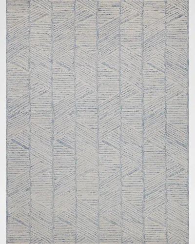 EXQUISITE RUGS KASCATA HAND-TUFTED BLUE/IVORY RUG, 6' X 9'