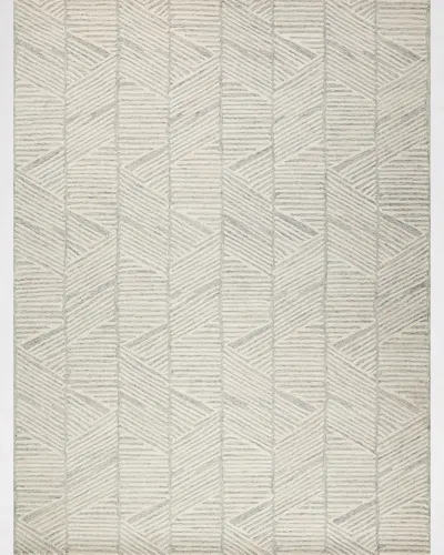 Exquisite Rugs Kascata Hand-tufted Silver/ivory Rug, 10' X 14'