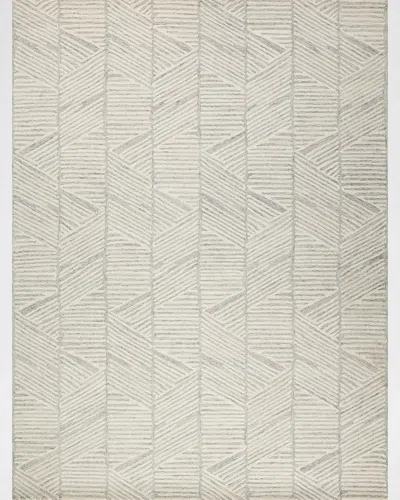 Exquisite Rugs Kascata Hand-tufted Silver/ivory Rug