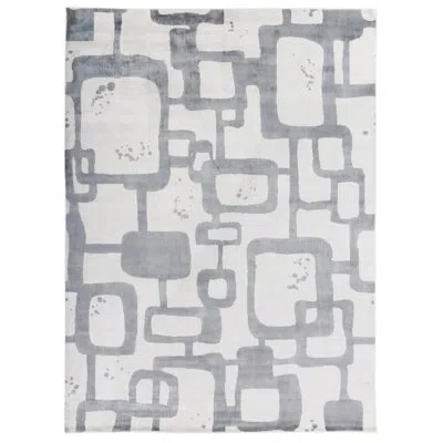 Exquisite Rugs Koda Geometric Hand-loomed Synthetic Ivory/silver Area Rug In Ivory;silver