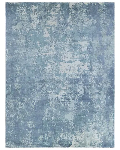 Exquisite Rugs Laguna Hand-loomed New Zealand Wool And Bamboo Silk Rug In Blue