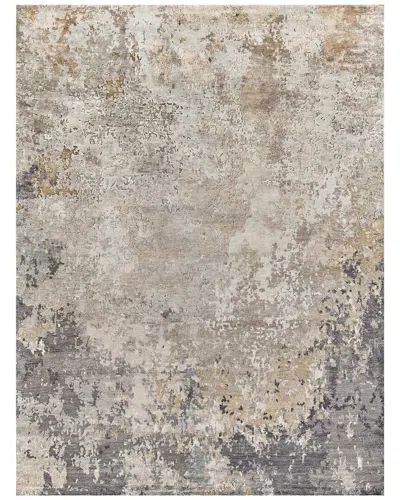 Exquisite Rugs Laureno Hand-knotted Bamboo Silk & Cotton Silver Area Rug