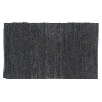 Exquisite Rugs Leather Durry Hand-tufted Leather Hide Dark Gray Area Rug