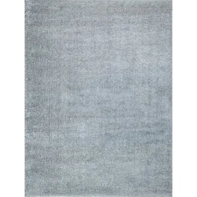 Exquisite Rugs Luxe Shag Powerloom Microfiber/polyester Area Rug In Silver