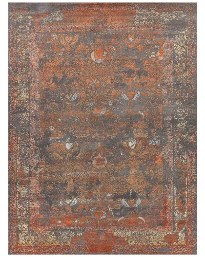 Exquisite Rugs Maison Hand-knotted New Zealand Wool & Silk-blend Rug In Gray
